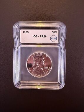 1955 Franklin Half Dollar ICG PR68 Proof 50C Silver Coin Philadelphia
